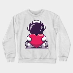 Kawaii Astronaut with Heart Crewneck Sweatshirt